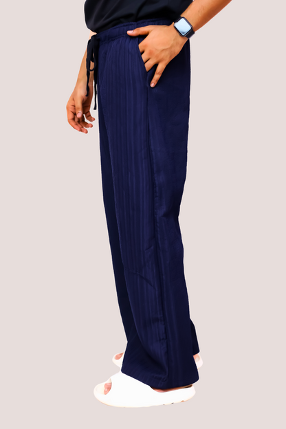 CLASSIC TEXTURED STRAIGHT TROUSER – NAVY BLUE