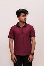 PREMIUM HALF SLEEVES POLO SHIRT- MAROON MAJESTY
