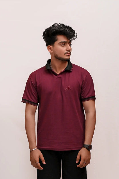 PREMIUM HALF SLEEVES POLO SHIRT- MAROON MAJESTY