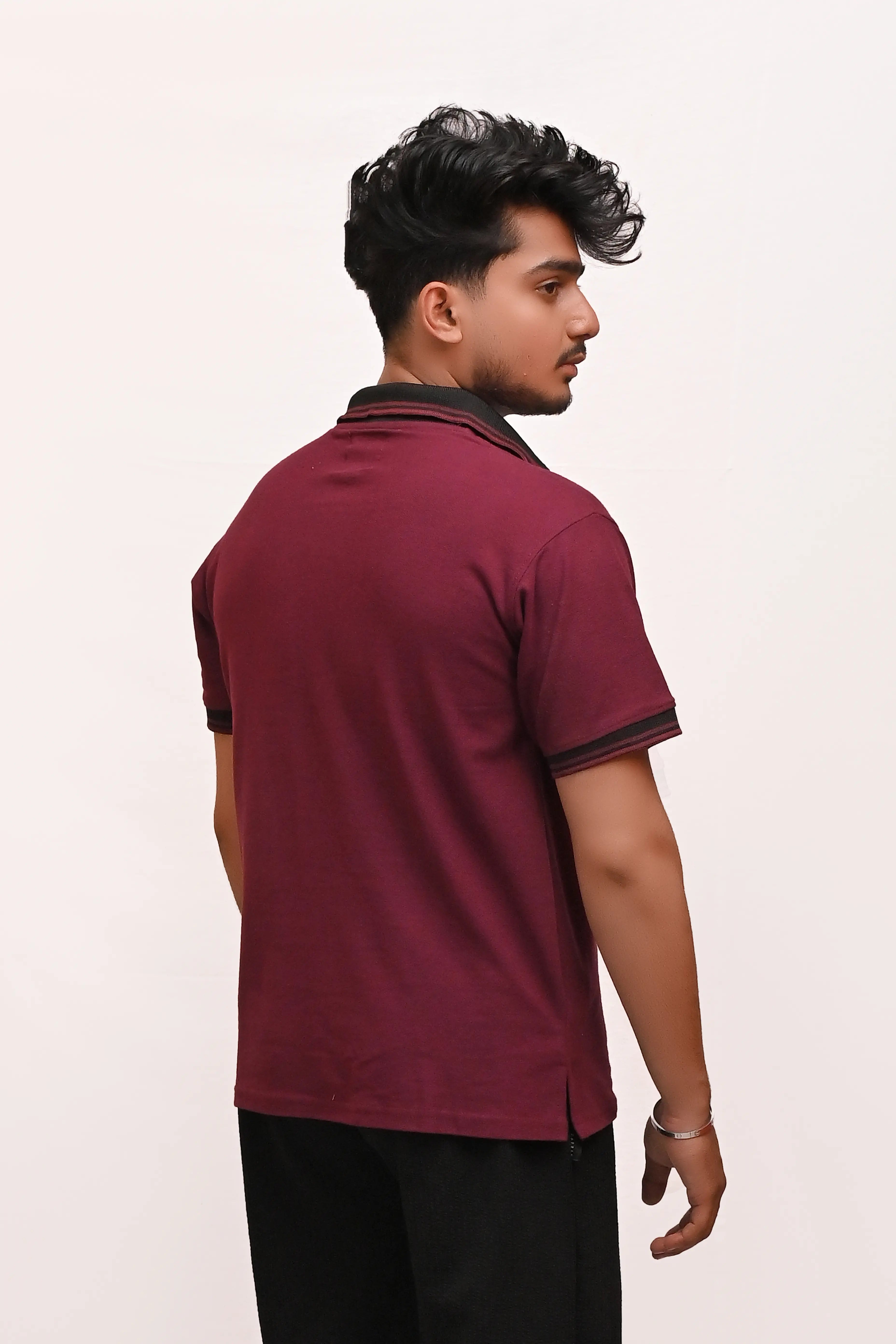 PREMIUM HALF SLEEVES POLO SHIRT- MAROON MAJESTY