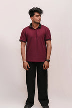 PREMIUM HALF SLEEVES POLO SHIRT- MAROON MAJESTY