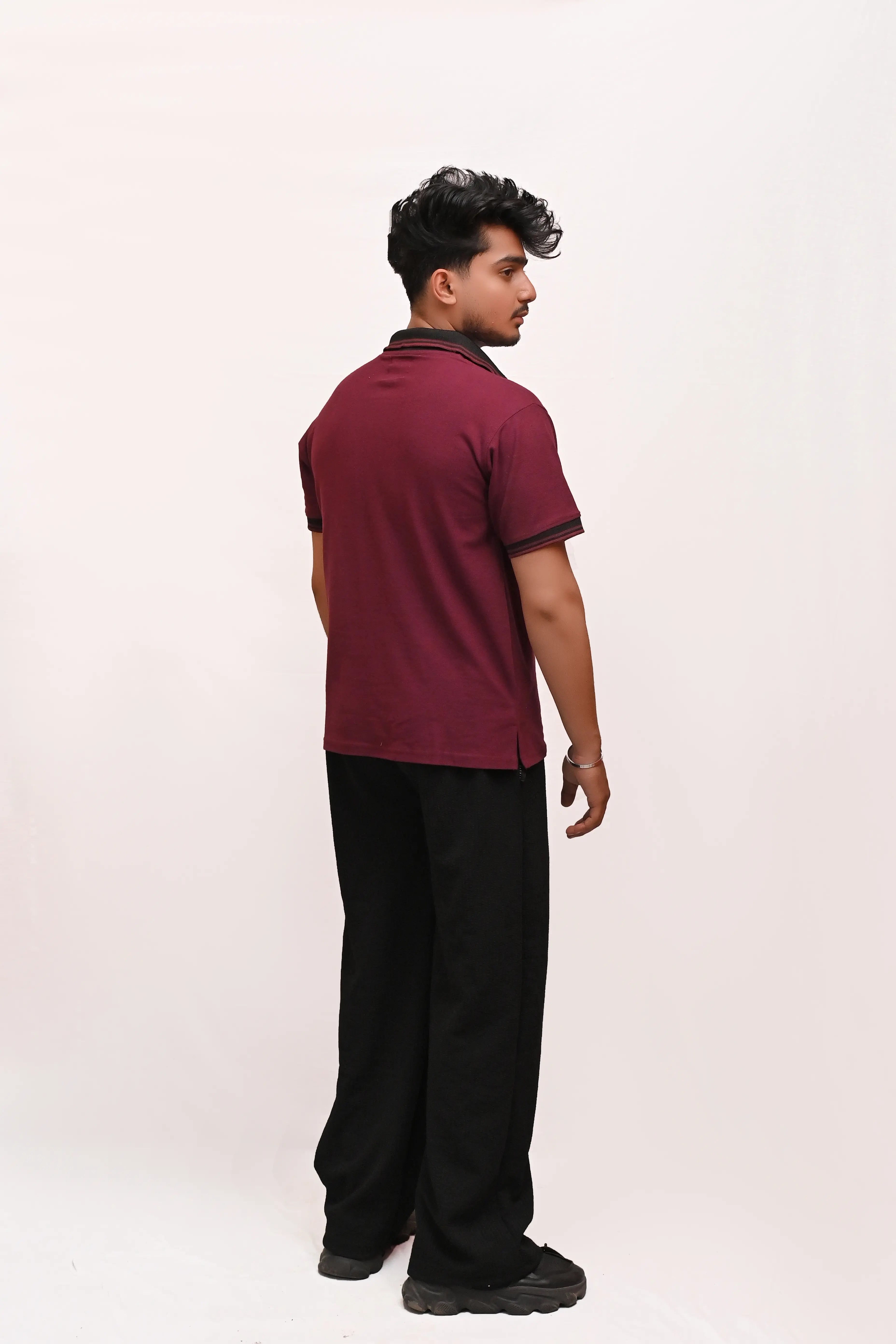 PREMIUM HALF SLEEVES POLO SHIRT- MAROON MAJESTY