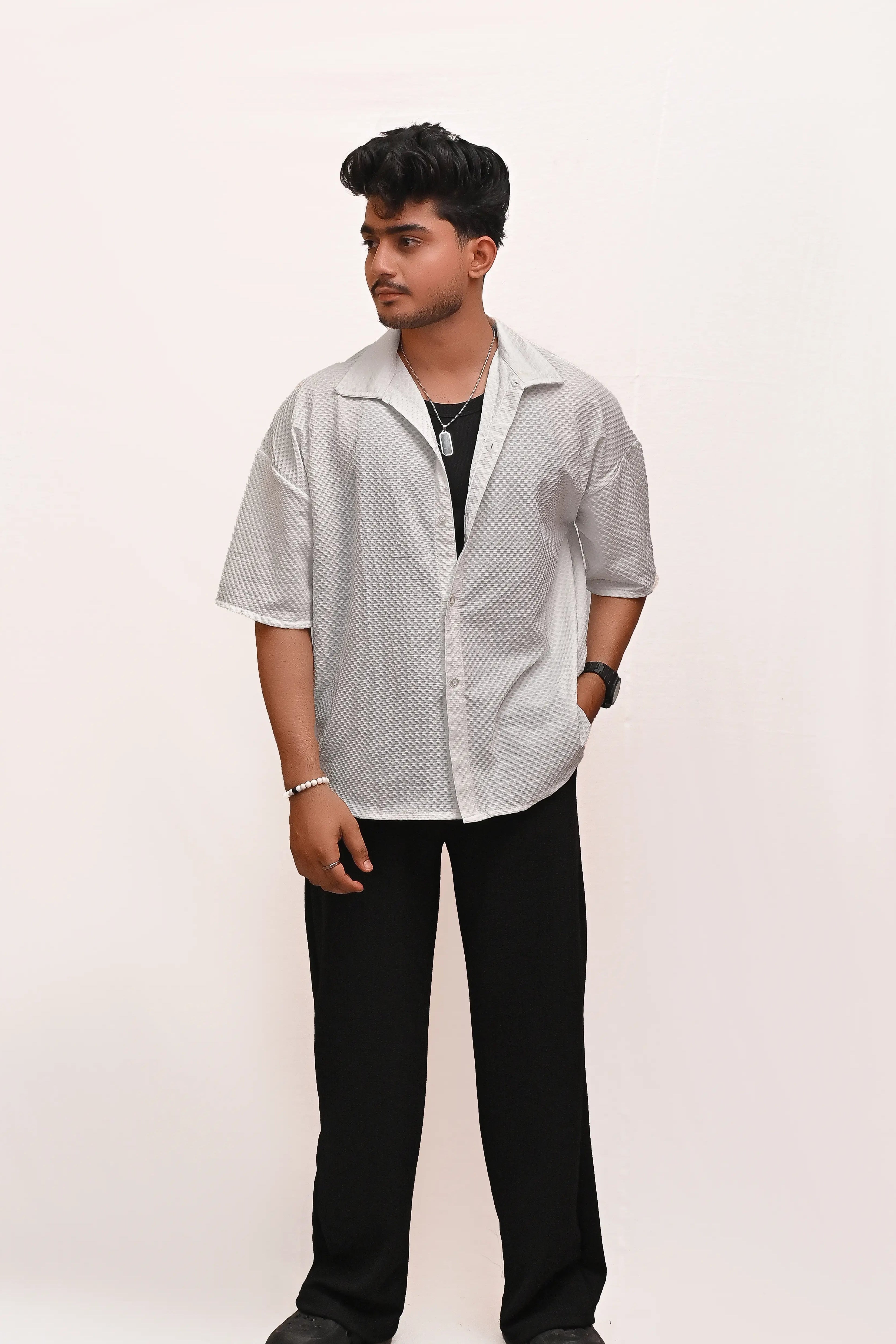 CLASSIC TEXTURED PREMIUM SHIRT – WHITE