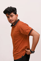 PREMIUM HALF SLEEVES POLO SHIRT-MUSTARD HORIZON