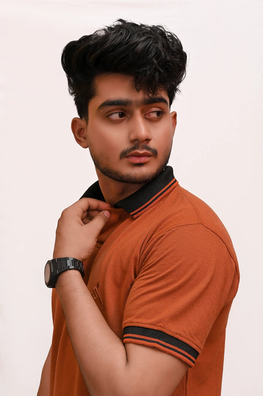 PREMIUM HALF SLEEVES POLO SHIRT-MUSTARD HORIZON