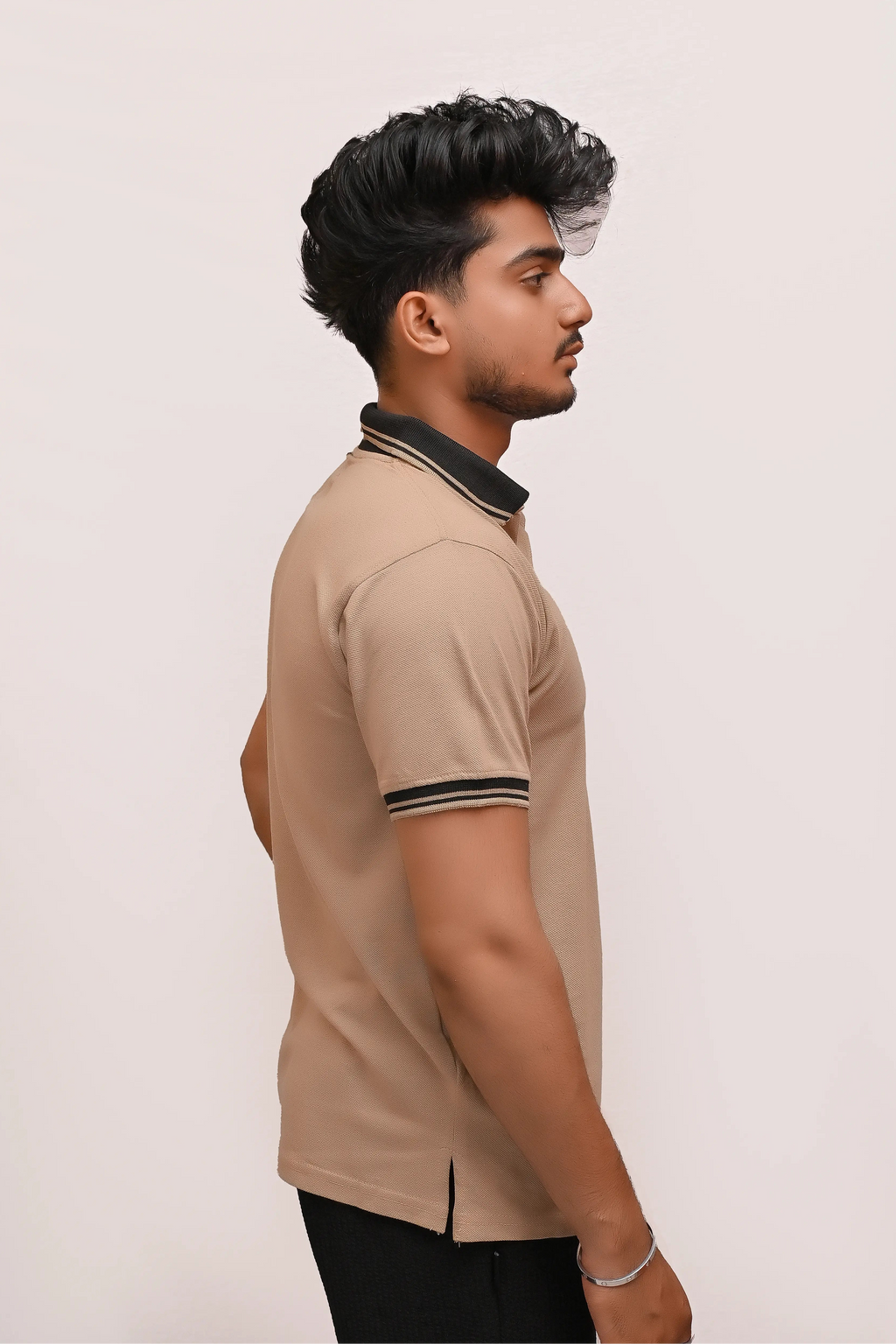 PREMIUM HALF SLEEVES POLO SHIRT-BEIGE ELEGANCE