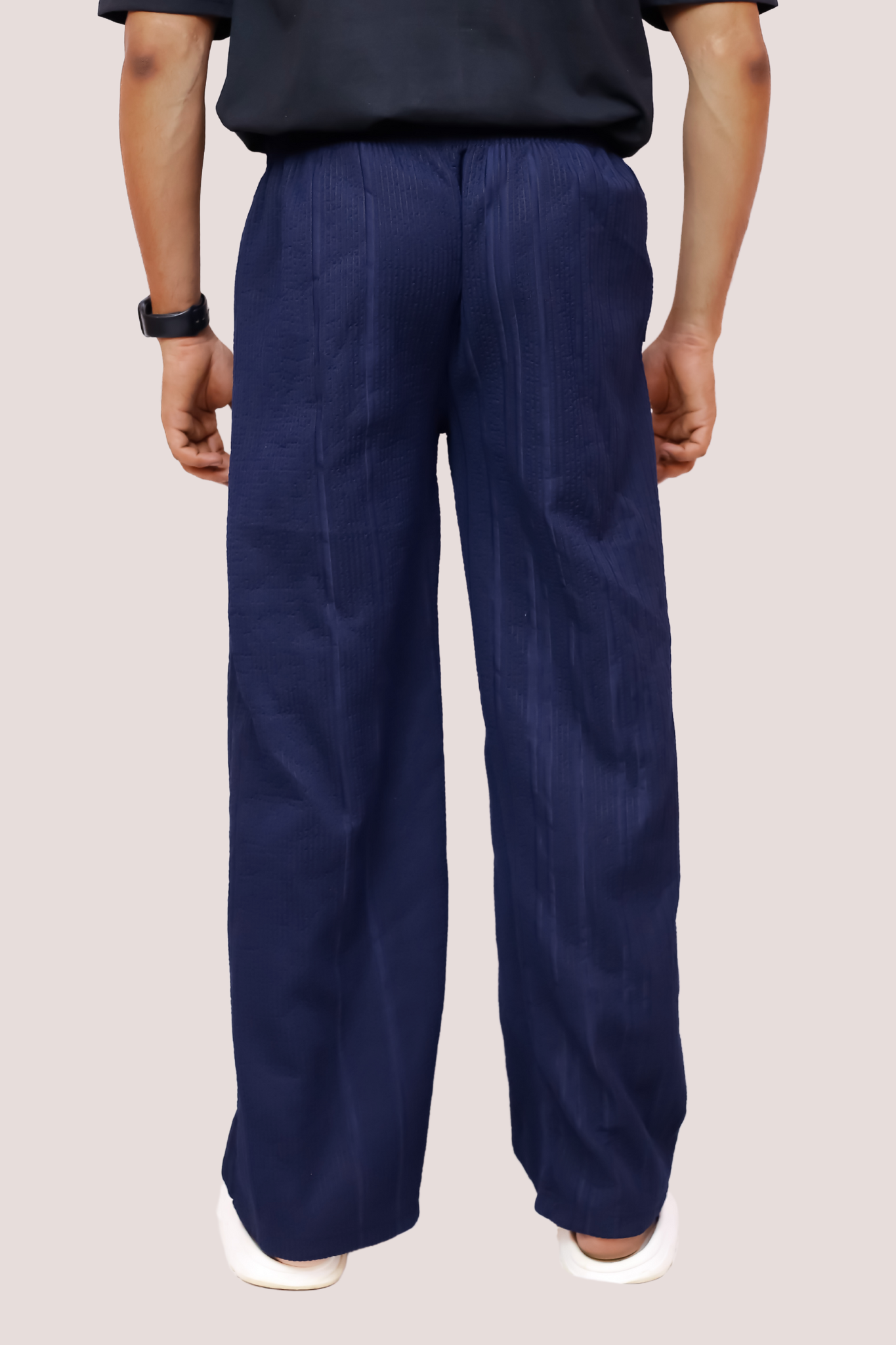 CLASSIC TEXTURED STRAIGHT TROUSER – NAVY BLUE