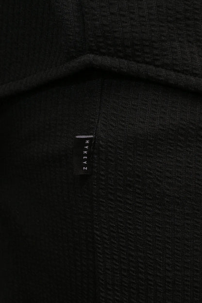 CLASSIC TEXTURED STRAIGHT TROUSER – BLACK