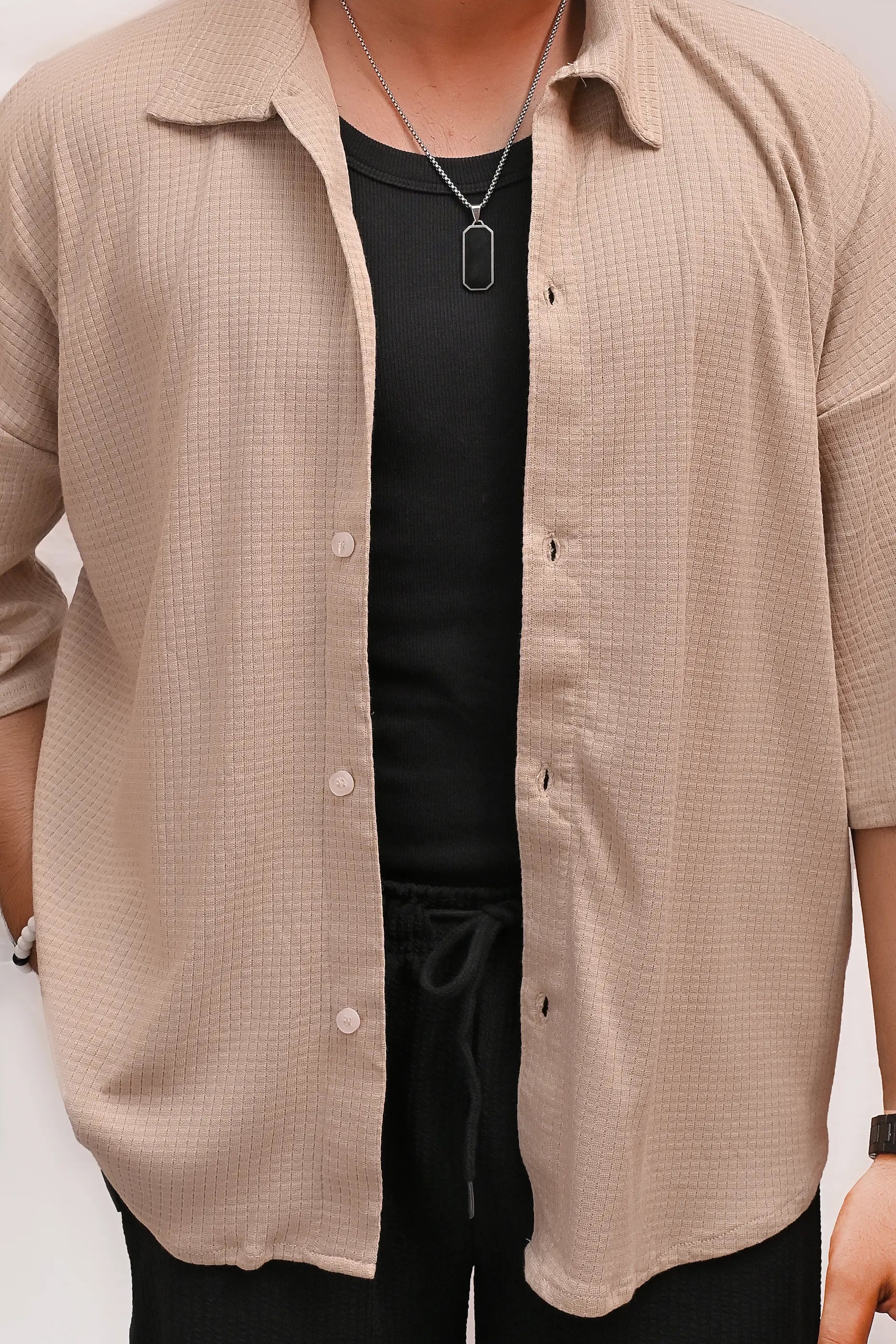CLASSIC TEXTURED PREMIUM SHIRT – BEIGE