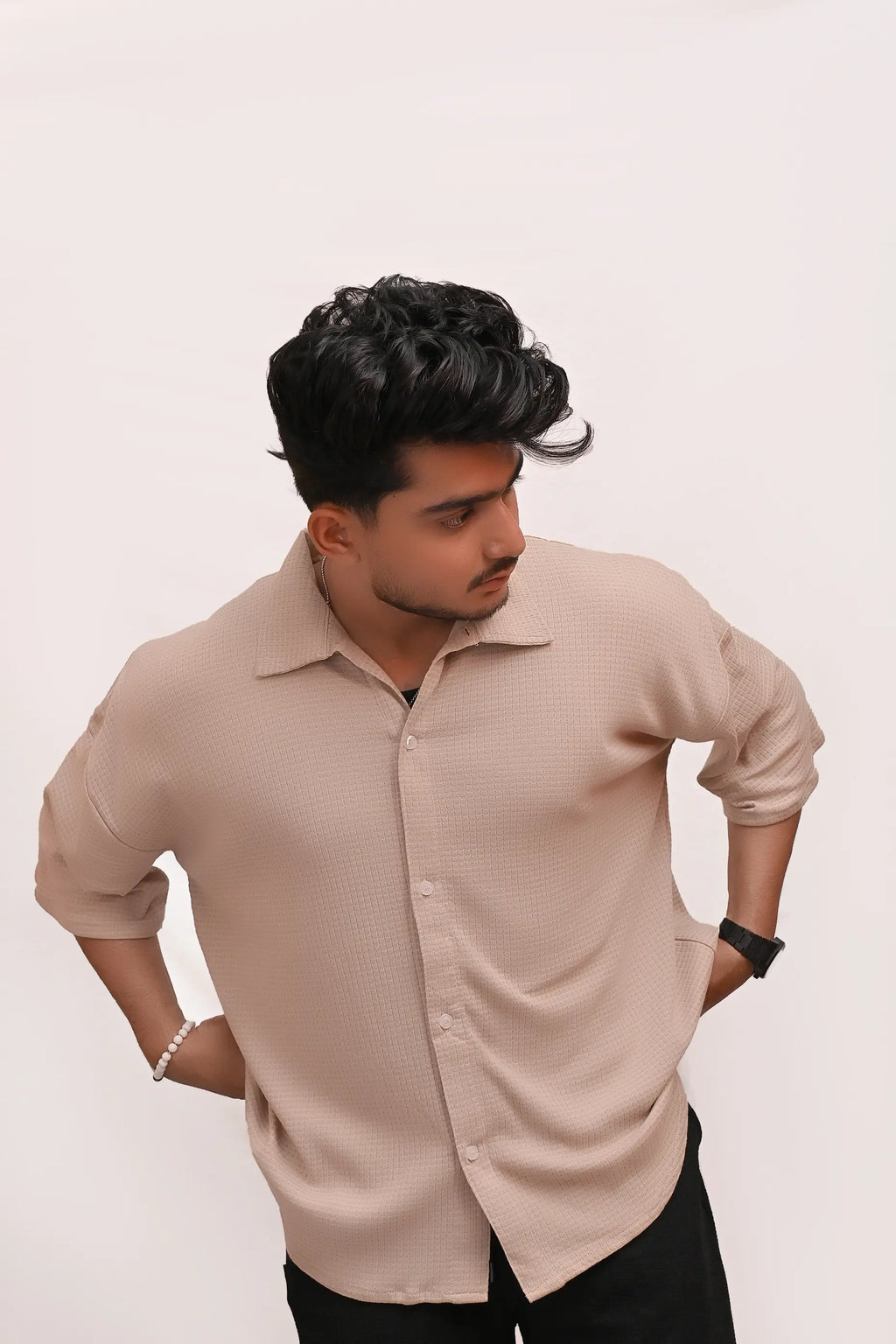 CLASSIC TEXTURED PREMIUM SHIRT – BEIGE