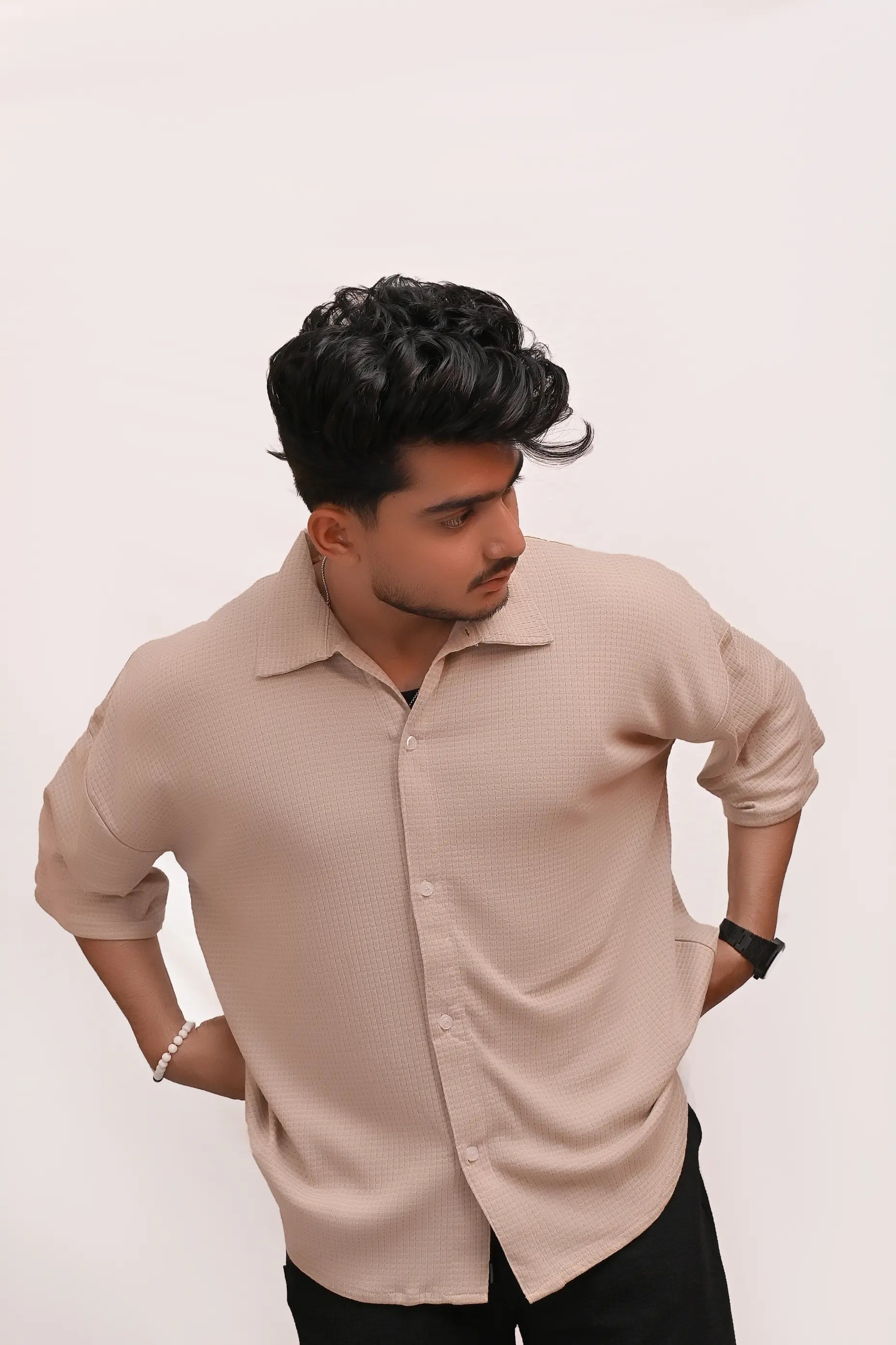 CLASSIC TEXTURED PREMIUM SHIRT – BEIGE