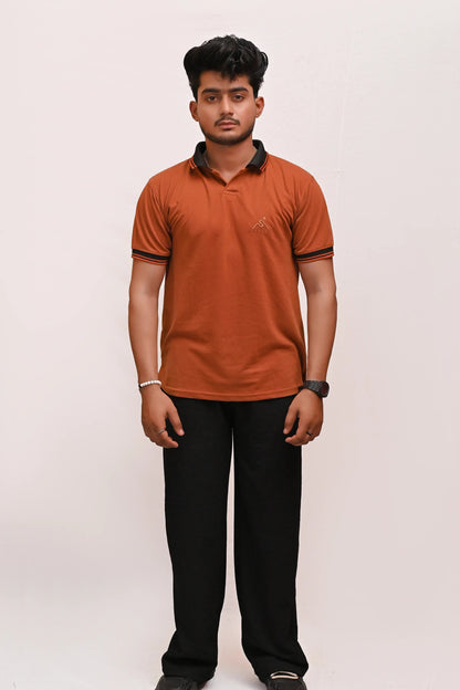 PREMIUM HALF SLEEVES POLO SHIRT-MUSTARD HORIZON