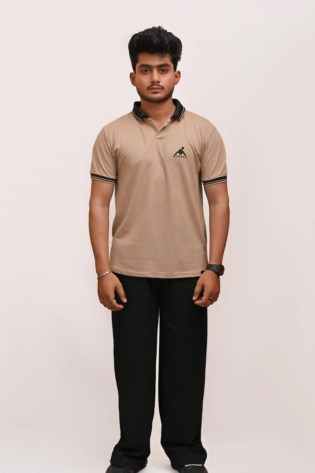 PREMIUM HALF SLEEVES POLO SHIRT-BEIGE ELEGANCE